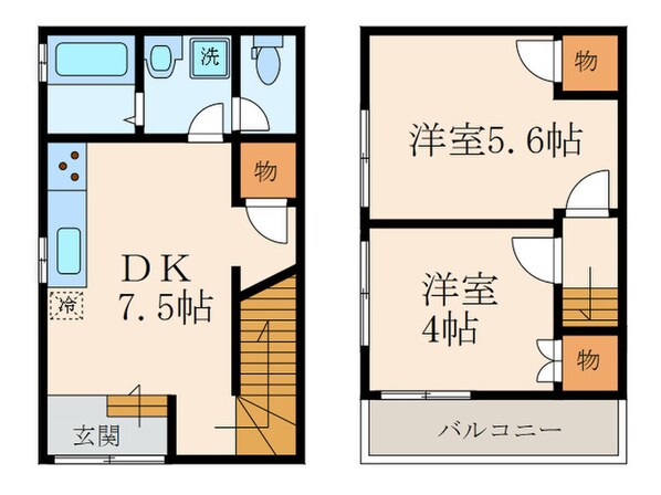 東難波３丁目テラスハウスの物件間取画像